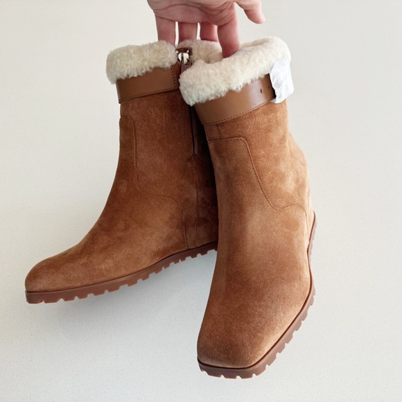 NWT Simkhai Avery Shearling Wedge Ankle Boot - Picture 4 of 17